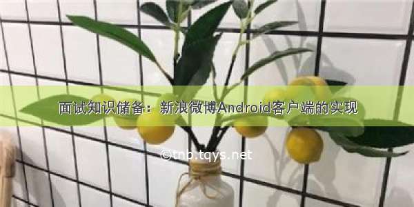 面试知识储备：新浪微博Android客户端的实现