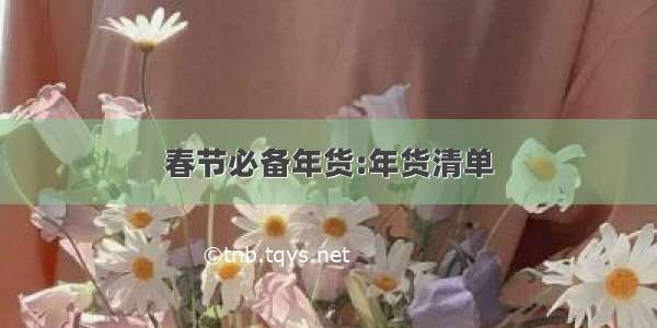 春节必备年货:年货清单