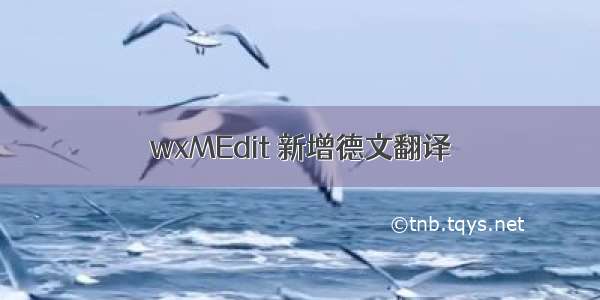 wxMEdit 新增德文翻译