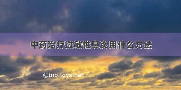 中药治疗过敏性鼻炎用什么方法