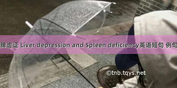 肝郁脾虚证 Liver depression and Spleen deficiency英语短句 例句大全