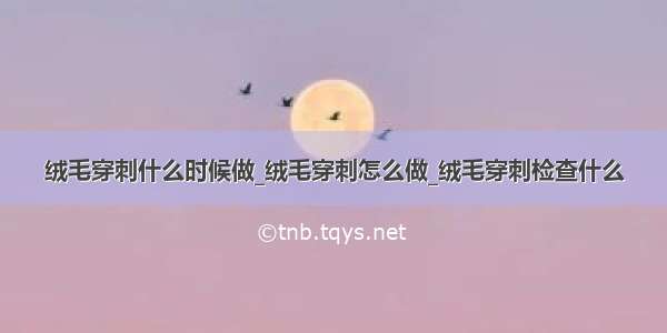 绒毛穿刺什么时候做_绒毛穿刺怎么做_绒毛穿刺检查什么