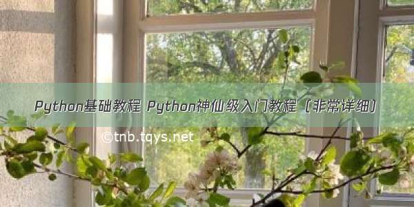 Python基础教程 Python神仙级入门教程（非常详细）