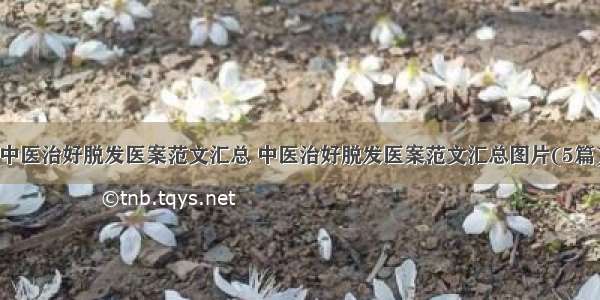 中医治好脱发医案范文汇总 中医治好脱发医案范文汇总图片(5篇)