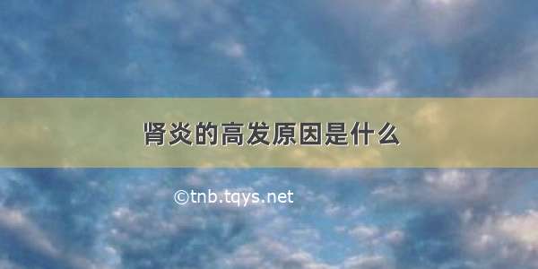 肾炎的高发原因是什么