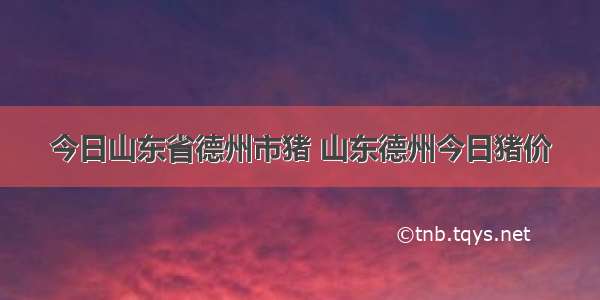 今日山东省德州市猪 山东德州今日猪价