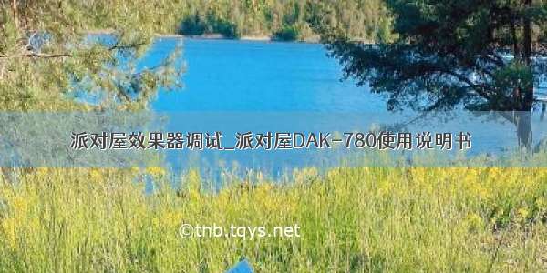 派对屋效果器调试_派对屋DAK-780使用说明书