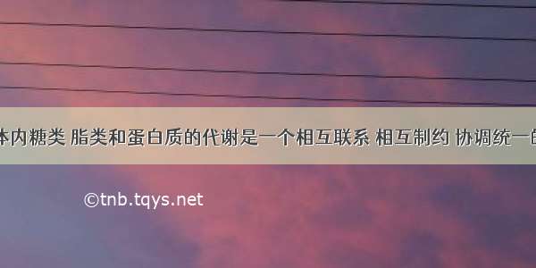 人和动物体内糖类 脂类和蛋白质的代谢是一个相互联系 相互制约 协调统一的过程。图