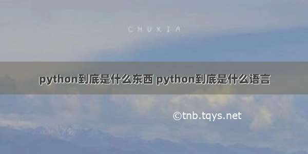 python到底是什么东西 python到底是什么语言