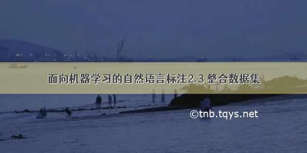 面向机器学习的自然语言标注2.3 整合数据集