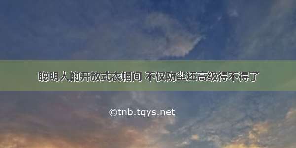 聪明人的开放式衣帽间 不仅防尘还高级得不得了