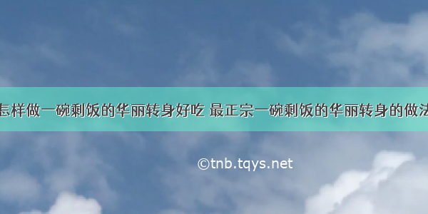 怎样做一碗剩饭的华丽转身好吃 最正宗一碗剩饭的华丽转身的做法