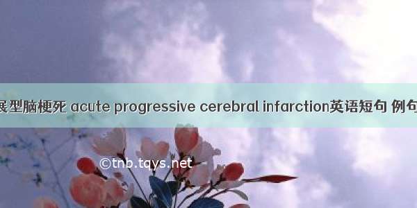 急性进展型脑梗死 acute progressive cerebral infarction英语短句 例句大全