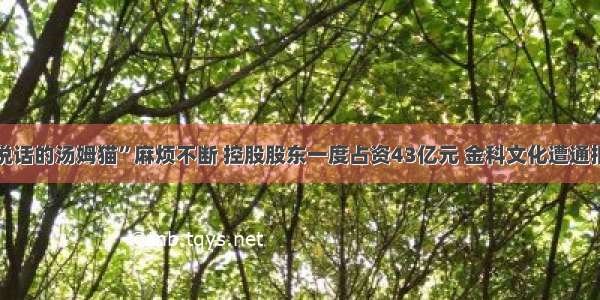 “会说话的汤姆猫”麻烦不断 控股股东一度占资43亿元 金科文化遭通报批评