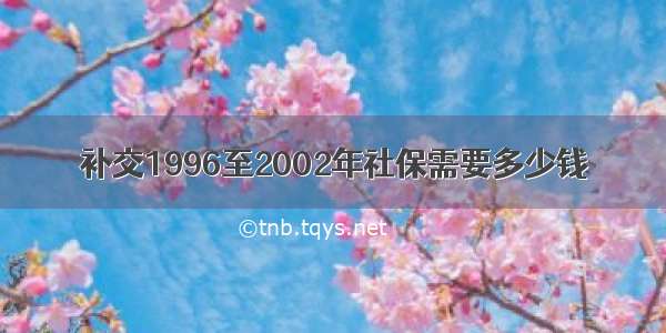 补交1996至2002年社保需要多少钱