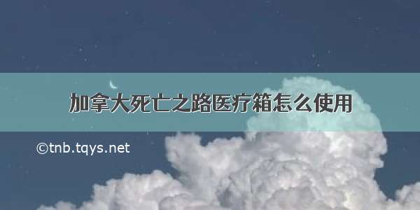 加拿大死亡之路医疗箱怎么使用