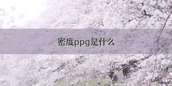 密度ppg是什么