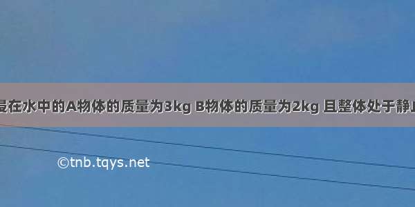 如图所示 浸在水中的A物体的质量为3kg B物体的质量为2kg 且整体处于静止状态 弹簧