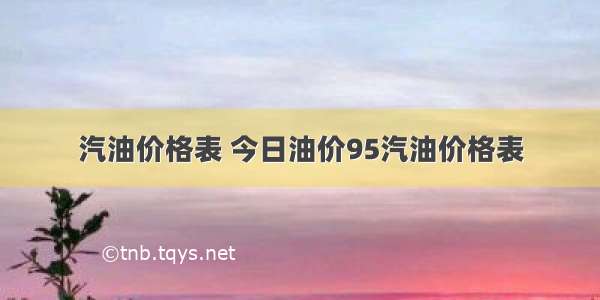 汽油价格表 今日油价95汽油价格表