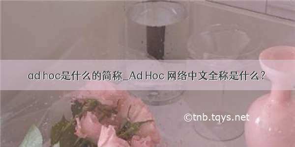 ad hoc是什么的简称_Ad Hoc 网络中文全称是什么？