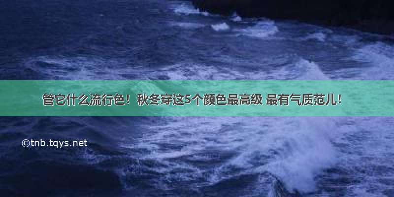 管它什么流行色！秋冬穿这5个颜色最高级 最有气质范儿！