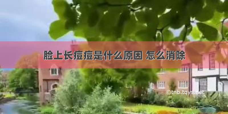 脸上长痘痘是什么原因 怎么消除