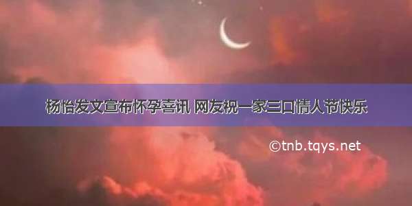 杨怡发文宣布怀孕喜讯 网友祝一家三口情人节快乐