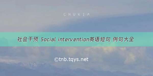 社会干预 Social intervention英语短句 例句大全