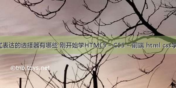 css样式表达的选择器有哪些 刚开始学HTML5 – CSS – 前端 html css字体颜色