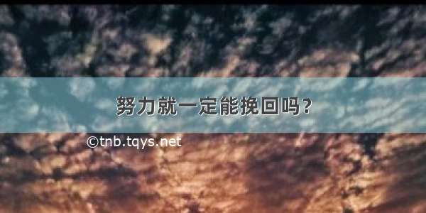 努力就一定能挽回吗？