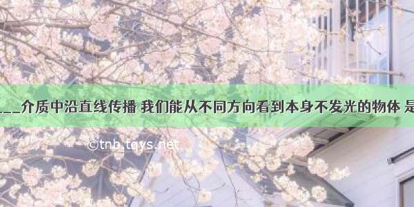 光在________介质中沿直线传播 我们能从不同方向看到本身不发光的物体 是由于光发生