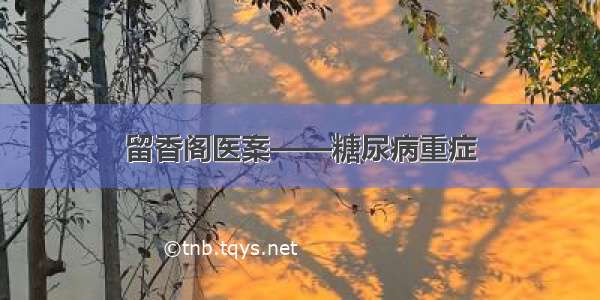 留香阁医案——糖尿病重症