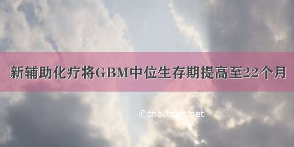 新辅助化疗将GBM中位生存期提高至22个月