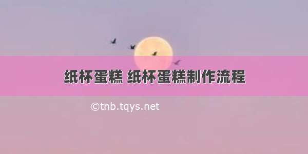 纸杯蛋糕 纸杯蛋糕制作流程