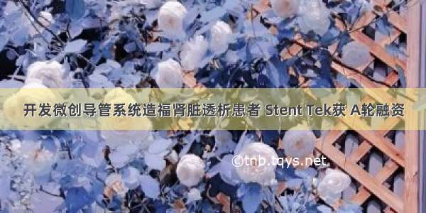 开发微创导管系统造福肾脏透析患者 Stent Tek获 A轮融资