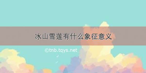 冰山雪莲有什么象征意义