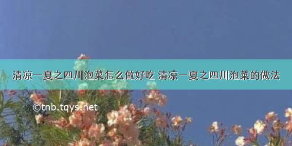 清凉一夏之四川泡菜怎么做好吃 清凉一夏之四川泡菜的做法