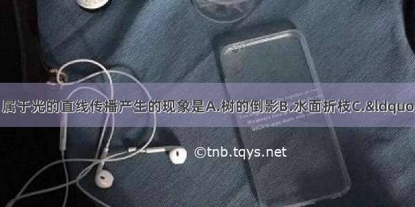 如图所示的现象中 属于光的直线传播产生的现象是A.树的倒影B.水面折枝C.“手影”艺术