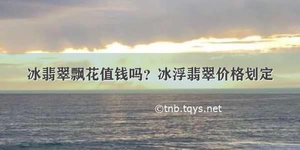 冰翡翠飘花值钱吗？冰浮翡翠价格划定