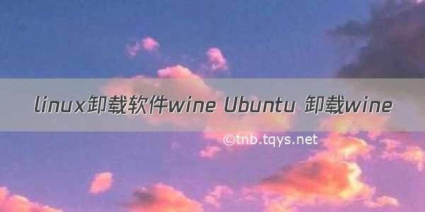 linux卸载软件wine Ubuntu 卸载wine