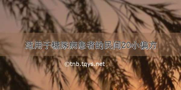 适用于糖尿病患者的民间20小偏方