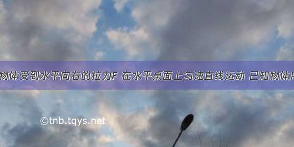 如图所示 物体受到水平向右的拉力F 在水平桌面上匀速直线运动 已知物体所受的阻力