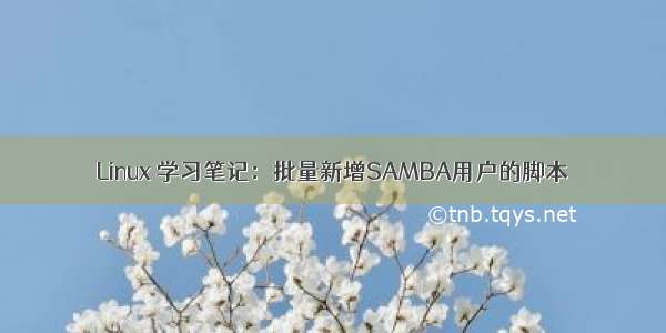 Linux 学习笔记：批量新增SAMBA用户的脚本