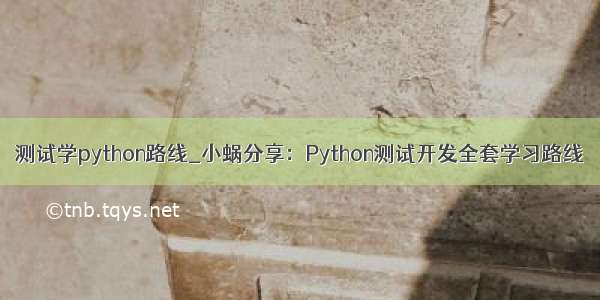 测试学python路线_小蜗分享：Python测试开发全套学习路线