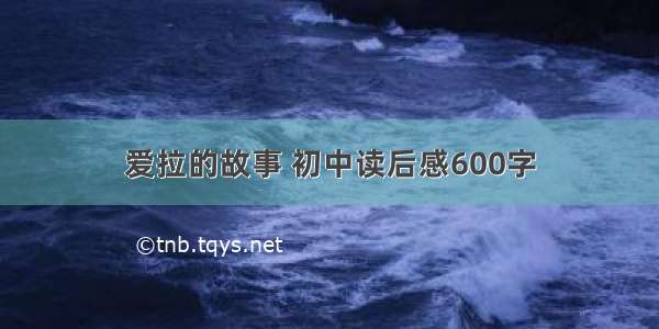 爱拉的故事 初中读后感600字