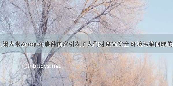 今年 广州“镉大米”事件再次引发了人们对食品安全 环境污染问题的思考．小明同学查