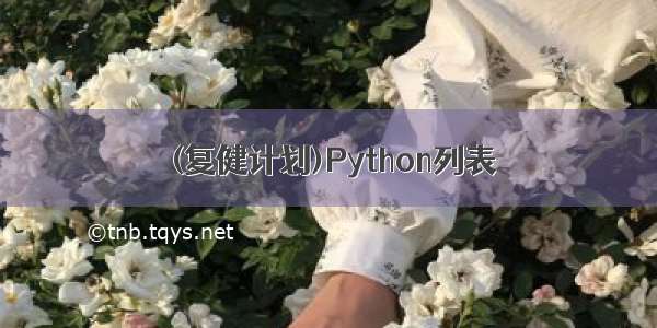 (复健计划)Python列表