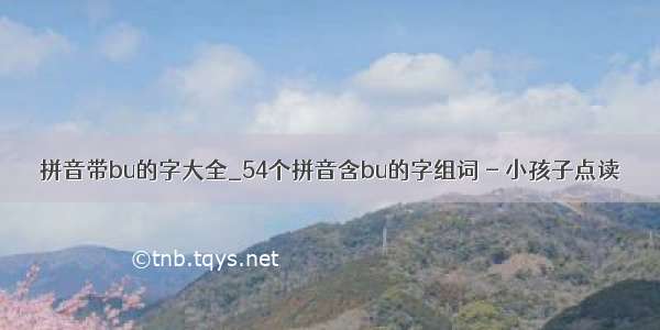 拼音带bu的字大全_54个拼音含bu的字组词 - 小孩子点读