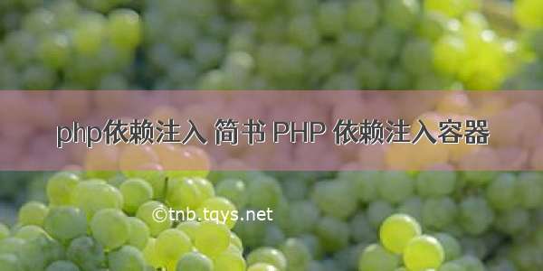 php依赖注入 简书 PHP 依赖注入容器