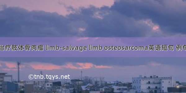 保肢治疗肢体骨肉瘤 limb-salvage limb osteosarcoma英语短句 例句大全